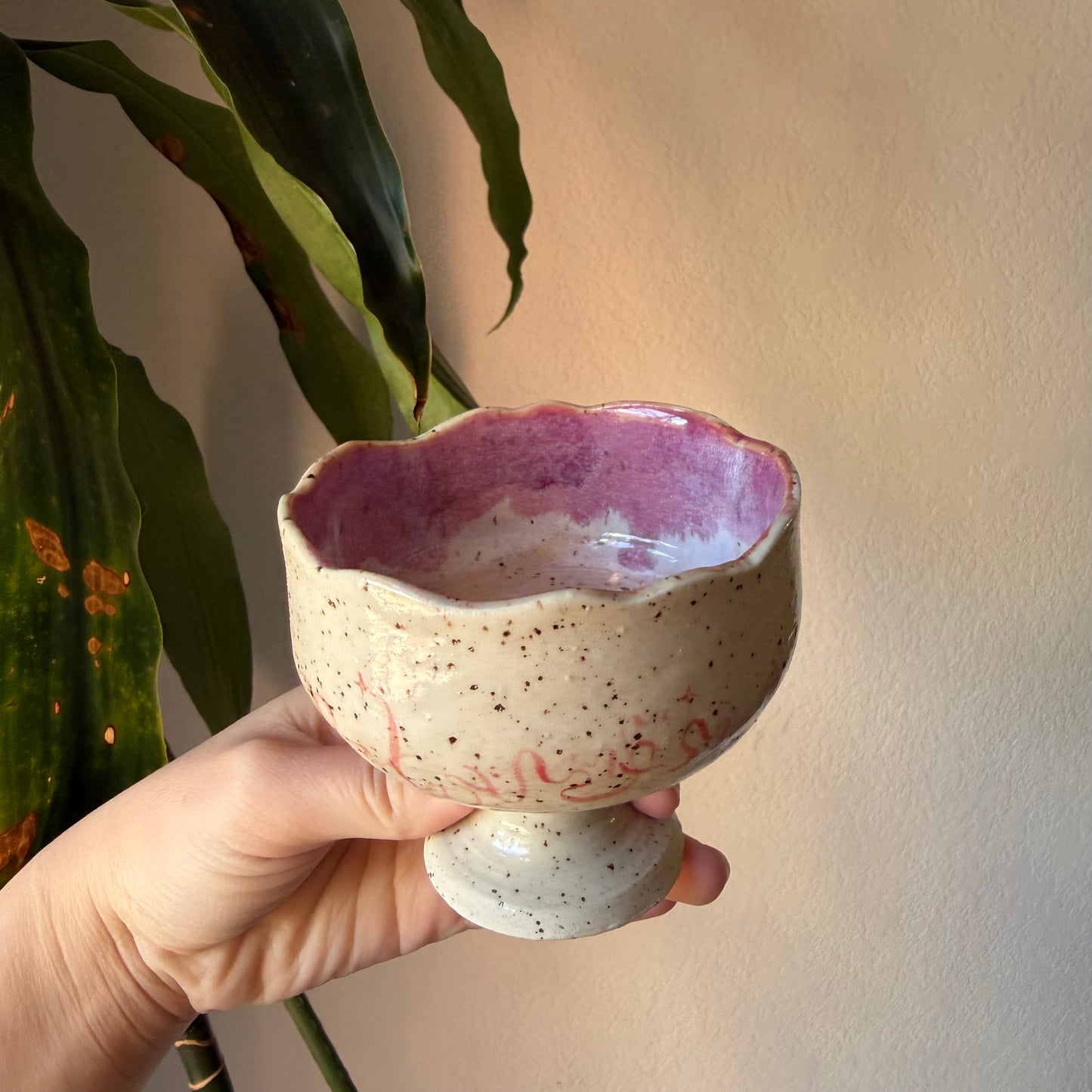 Red Swirl Wavy Goblet