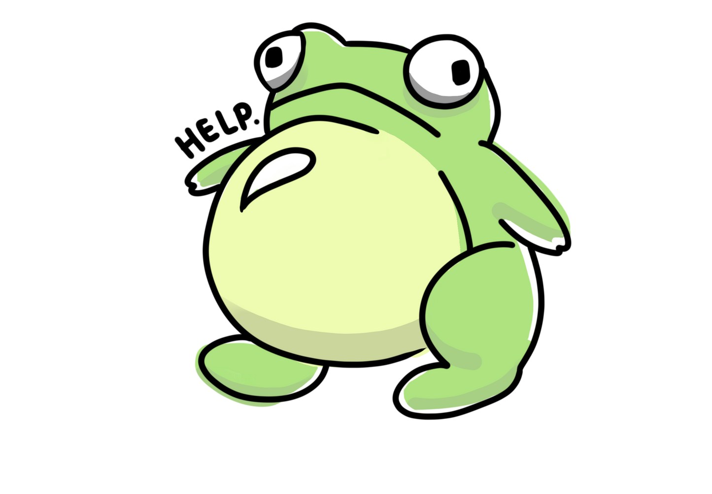 "Help." Frog Vinyl Sticker