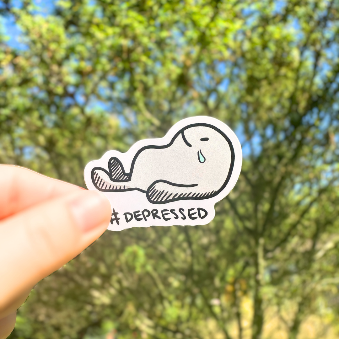 "#Depressed" Relatable Sticker