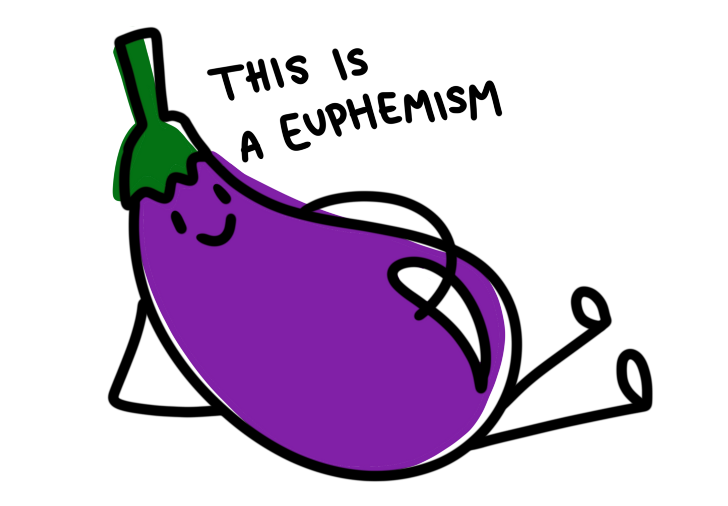 "This Is A Euphemism" Eggplant Vinyl Sticker