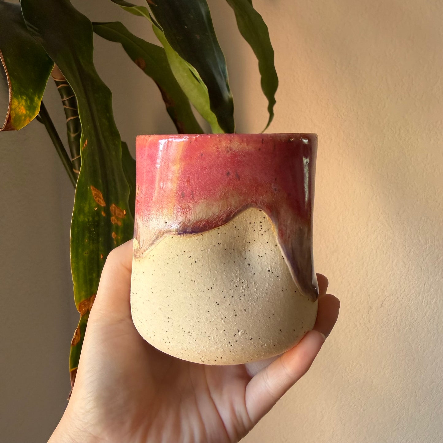 Pink and Purple Drippy Cup