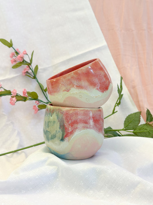 Pink Sakura Drippy Bowl