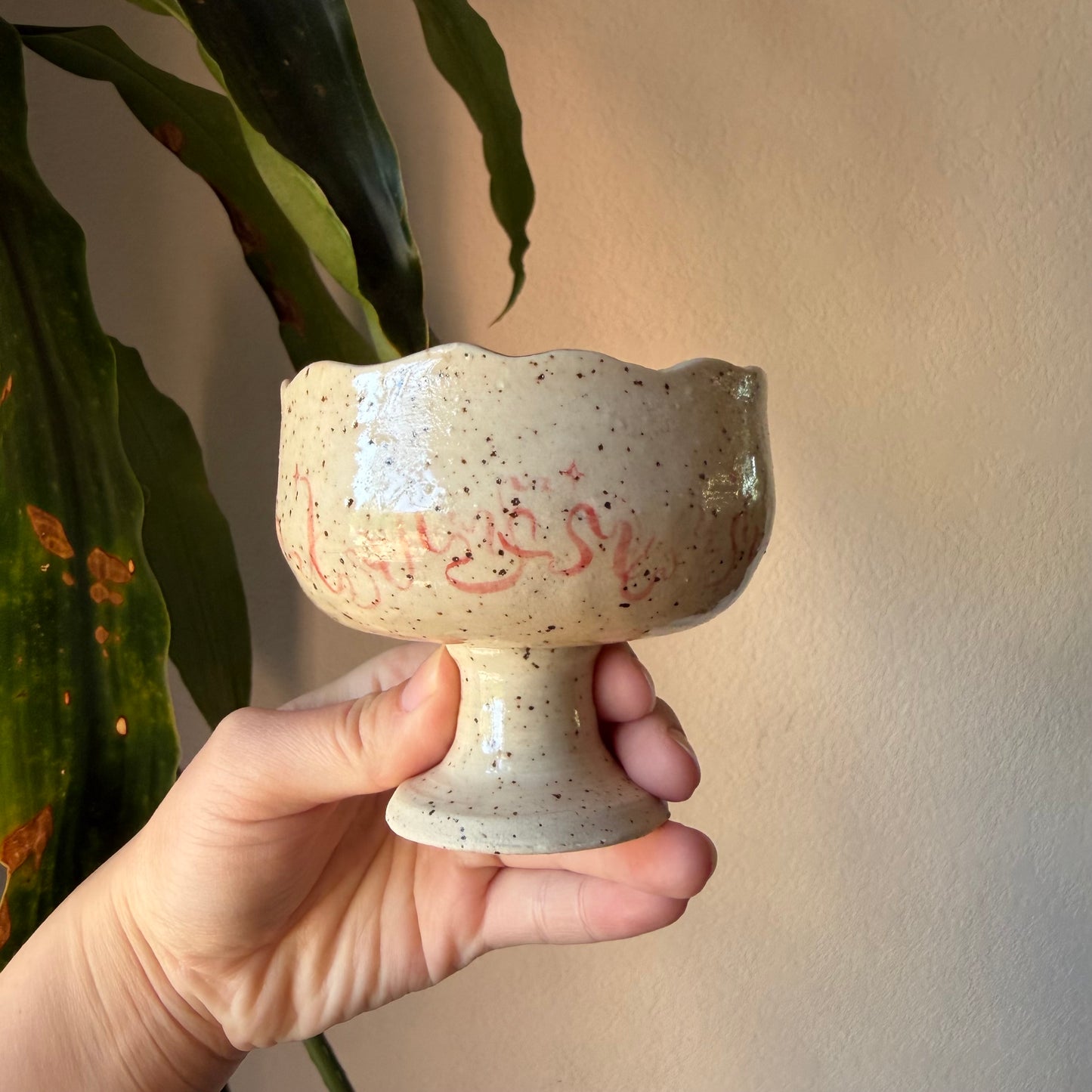 Red Swirl Wavy Goblet