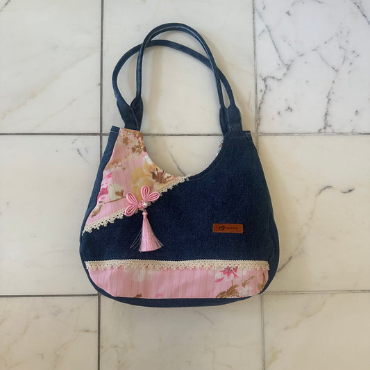 Pink Floral Qipao Bag with Tassle