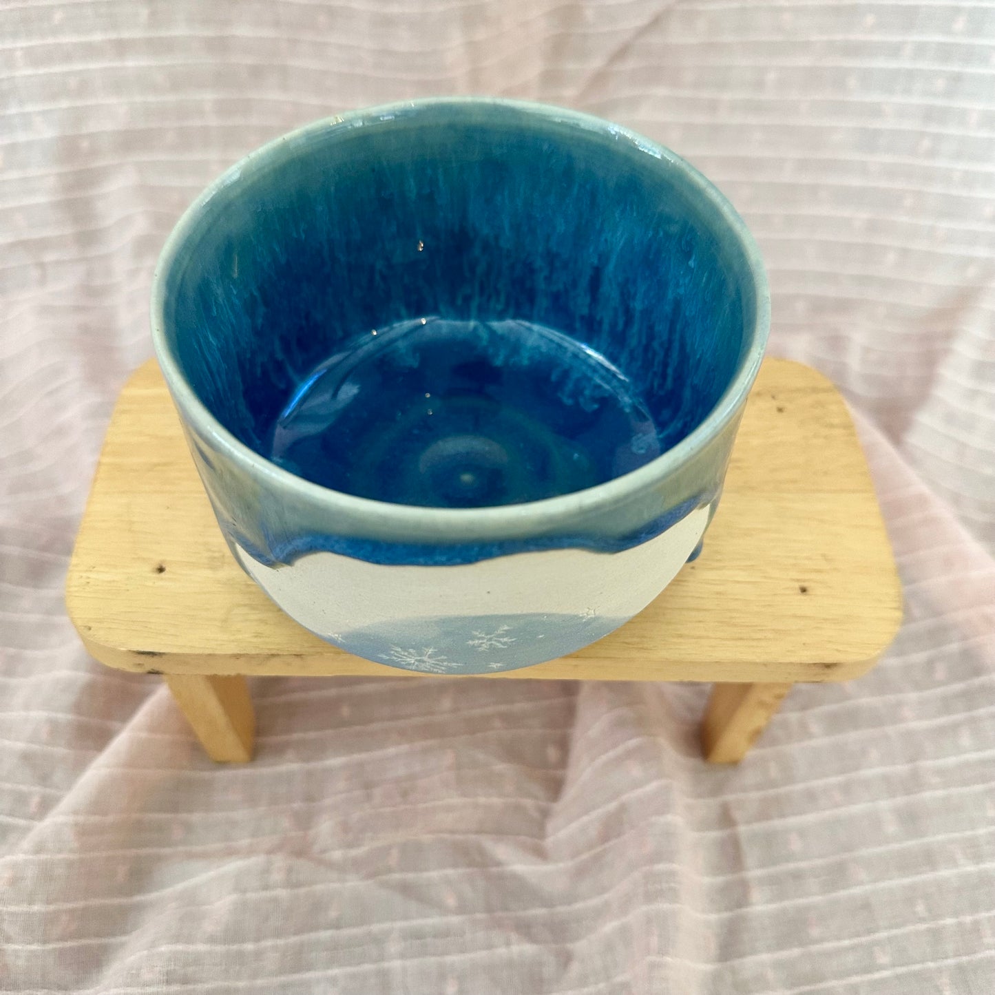 Blue Snowflake Bowl