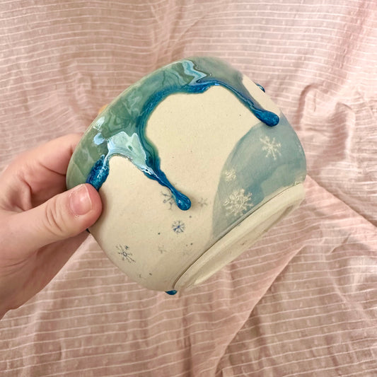 Blue Snowflake Bowl (B-Grade)