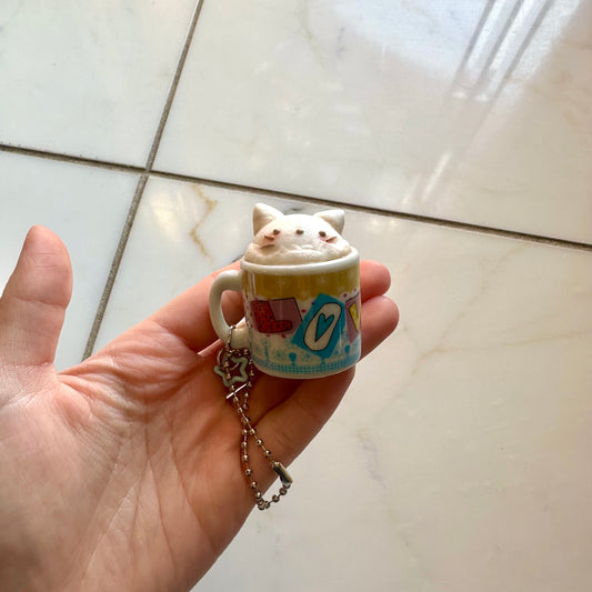 Latte Art Keychain (Cat)